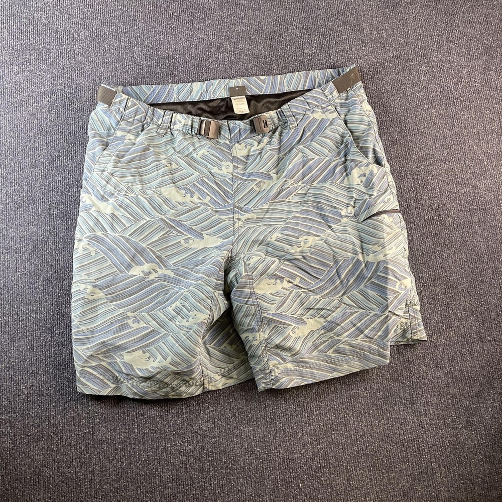 Patagonia Shorts Mens Medium Blue Green Wave Print Nylon Hiking Swim Trunks
